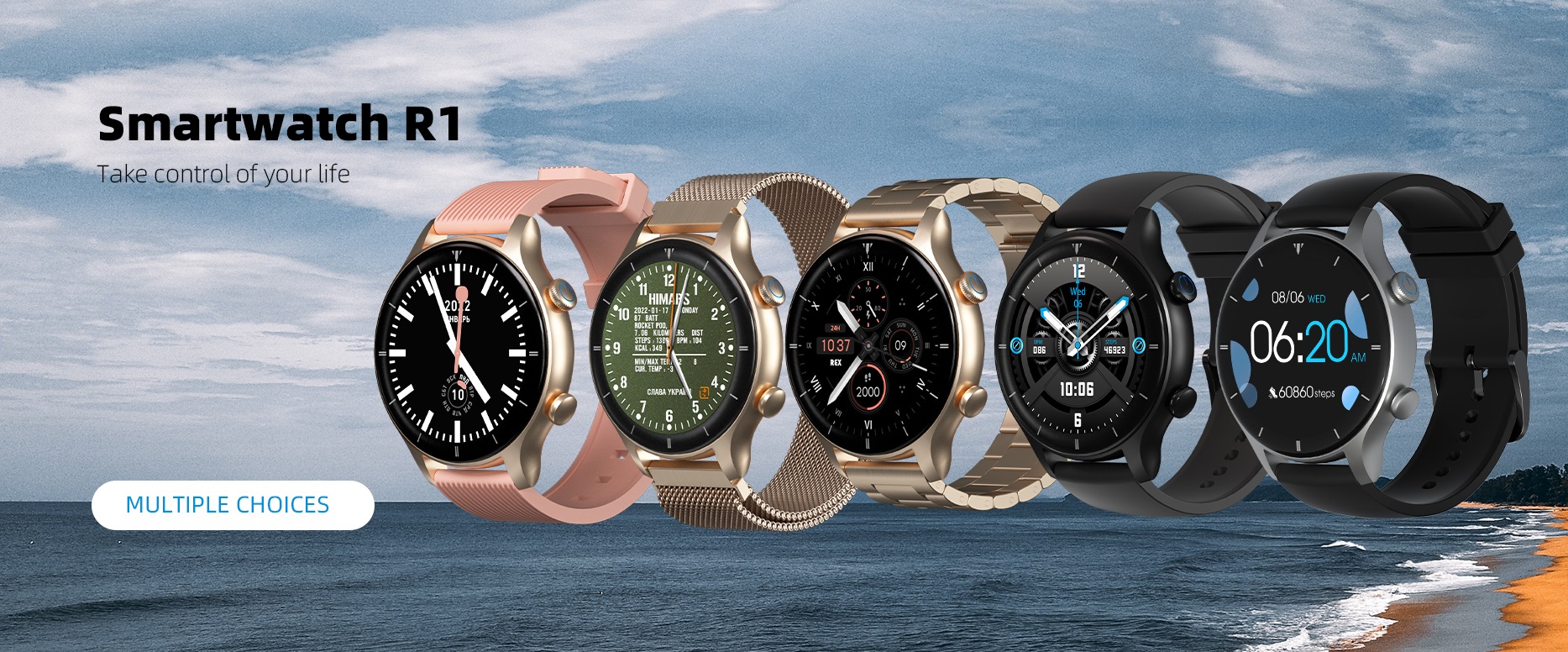 G-Tide R1 Calling Smart watch with SpO2 - GoldMan